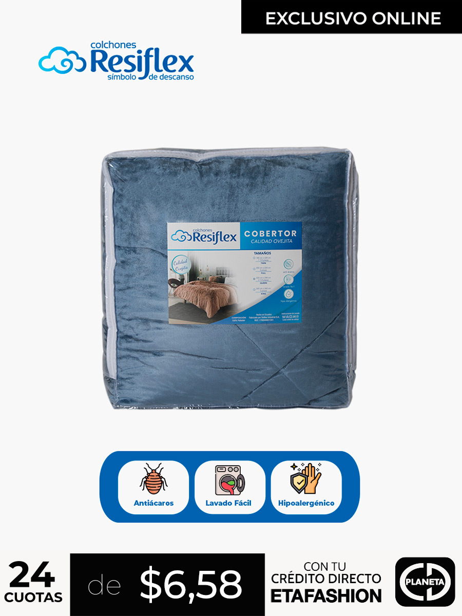 Cobertor Resiflex Oveja 2 ½ Plazas - Azul Marino