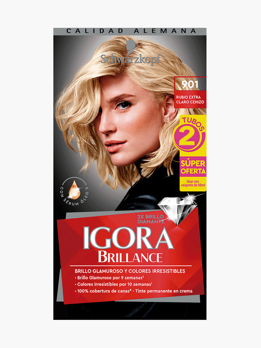 Igora Vital - Tinte Rubio Extra Claro Cenizo 901