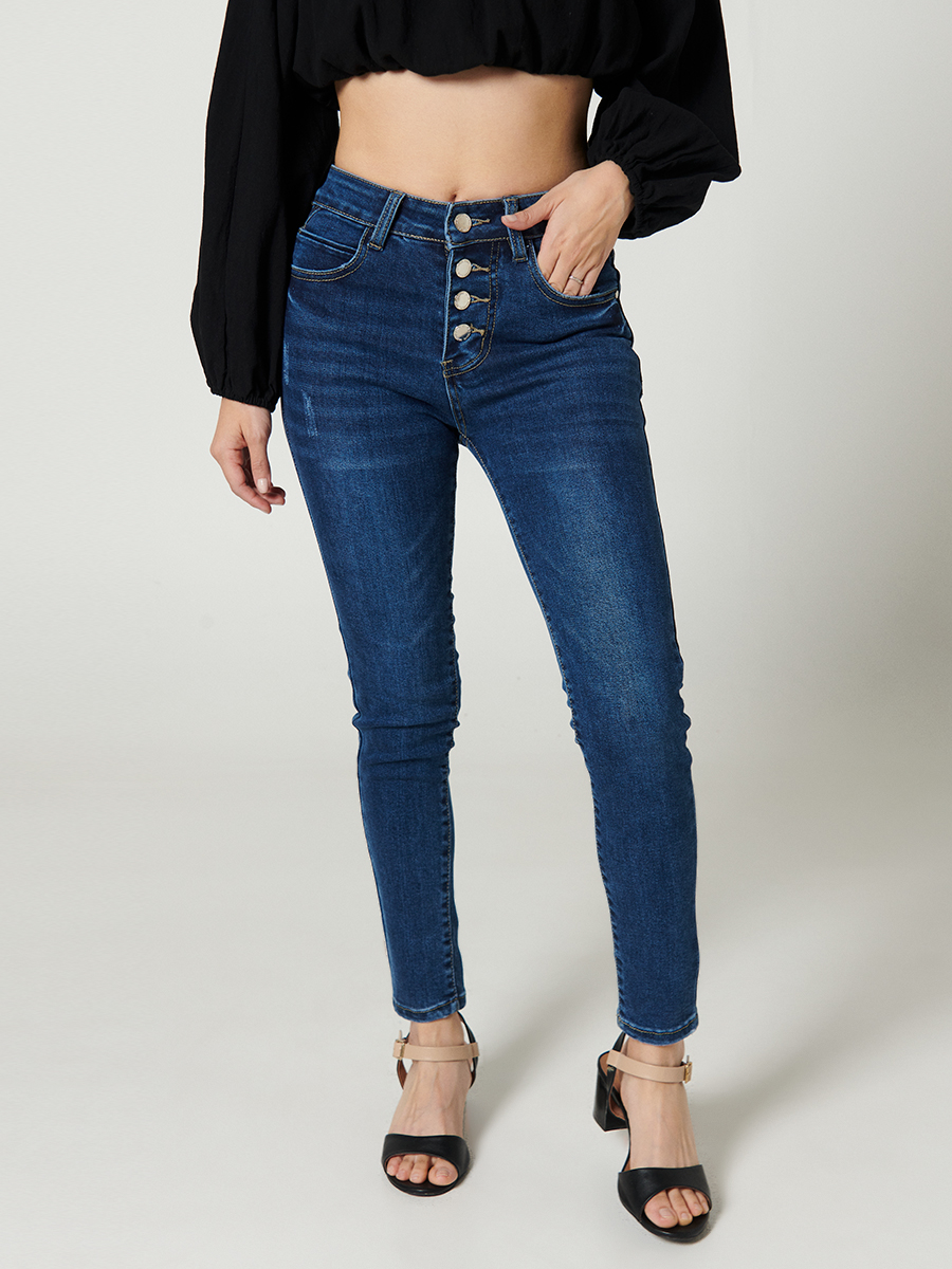 Jeans Skinny Da Donna Jeans Da Donna Jeans Skinny Elasticizzati Strappati Jeans Da Donna A Gamba Larga Jeans Da Donna A Vita Alta Senza Bottoni Elasticizzati Jeans Svasati Jeans Da Donna, E-white - Foto 13