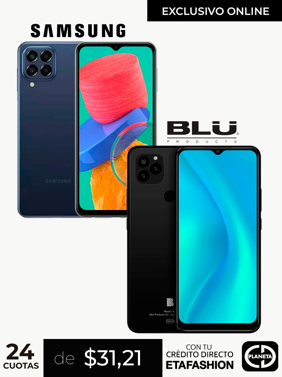 Combo Celular Samsung M33 - Azul + Blu S91 - Negro