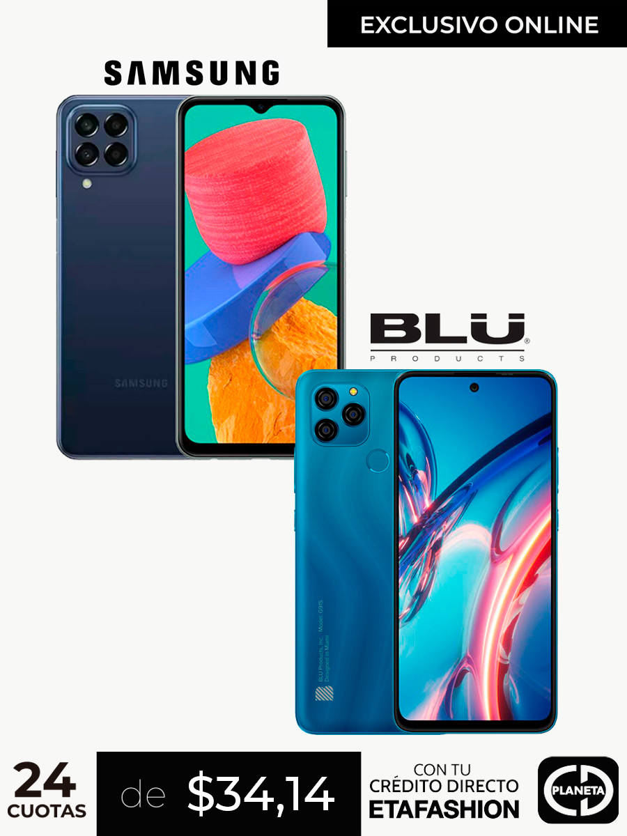 Combo Celular Samsung M33 - Azul + Blu G91S - Celeste