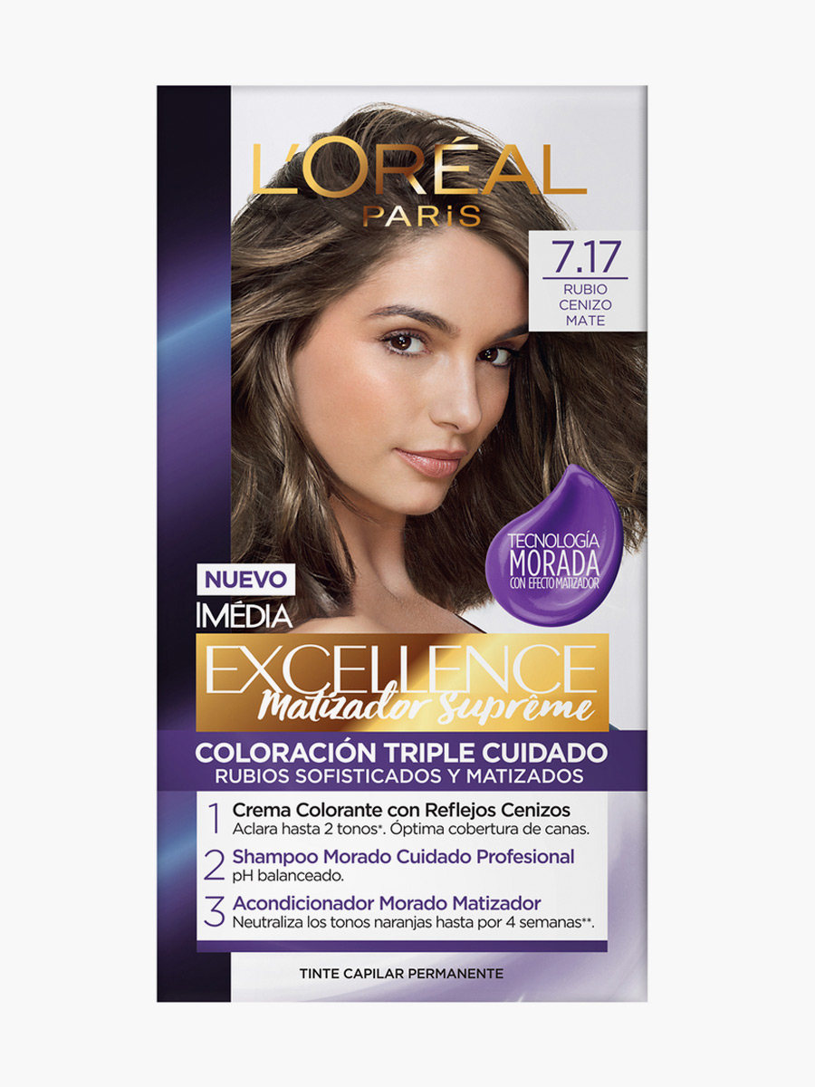 Excellence - Tinte Rubio Cenizo Mate 7.17
