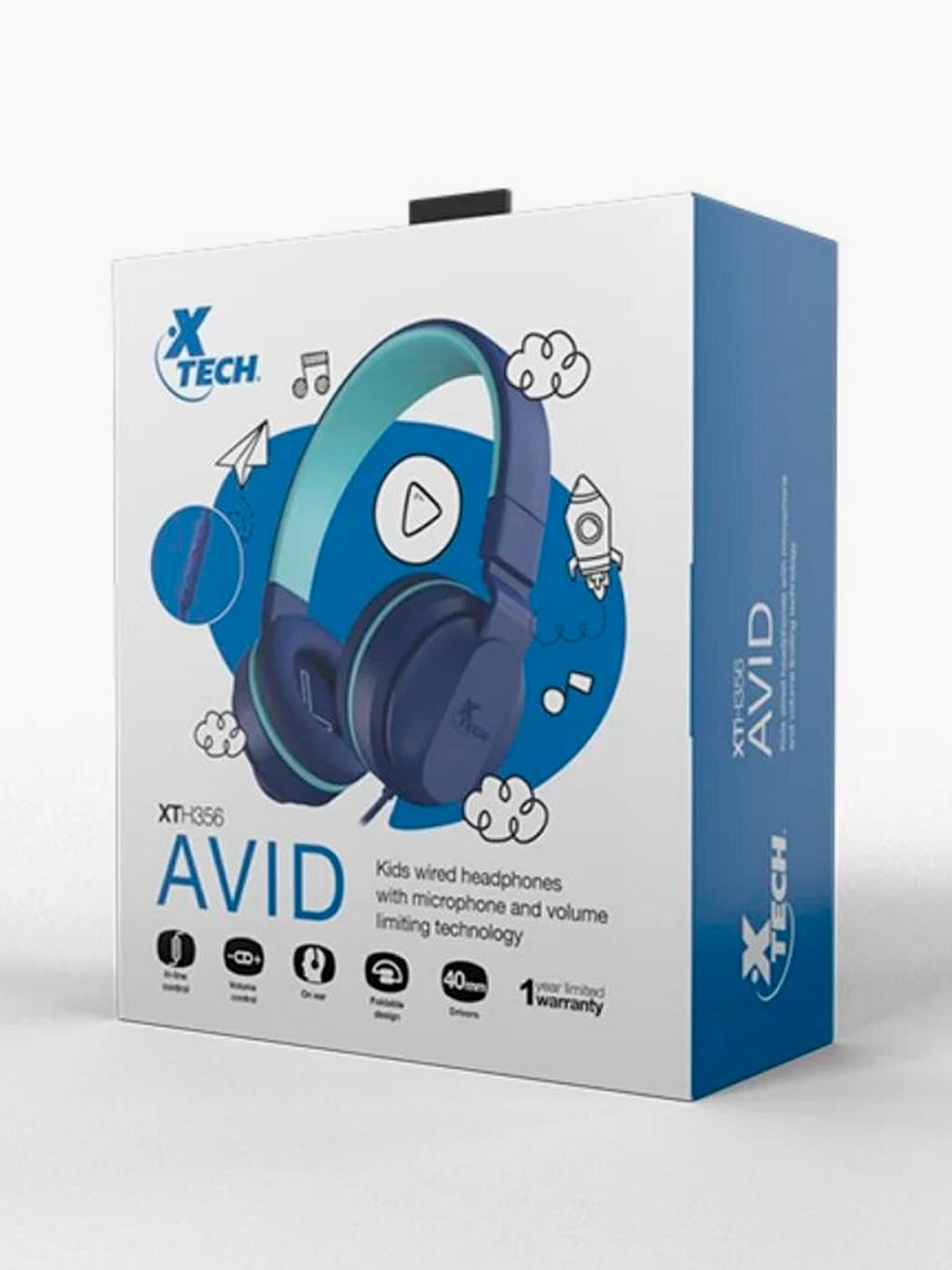 Auriculares alámbricos XTECH Kids con micrófono / Azul