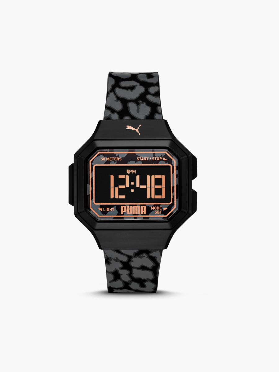 Reloj Puma Remix Animal Print Correa Goma / Negro