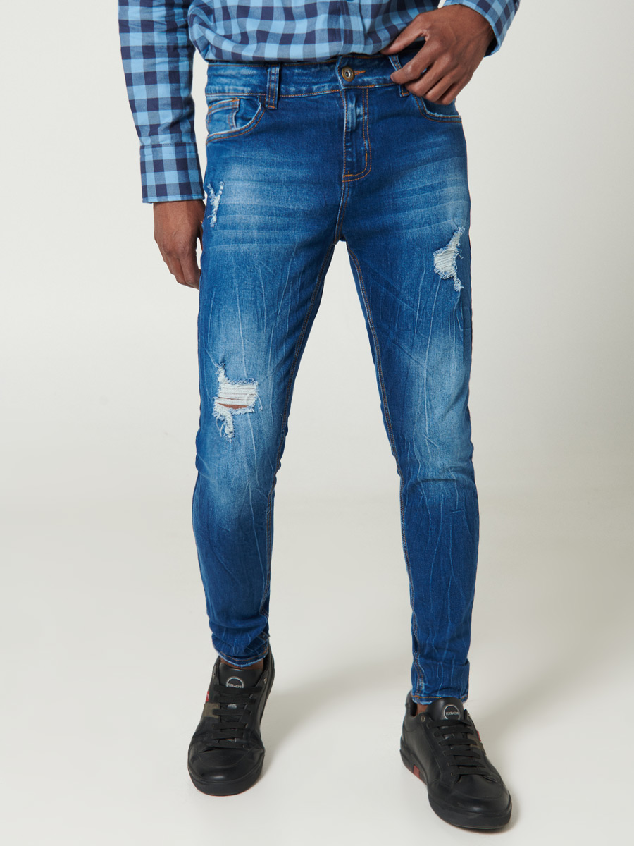 Jean Tubo con desgaste - Just Jeans