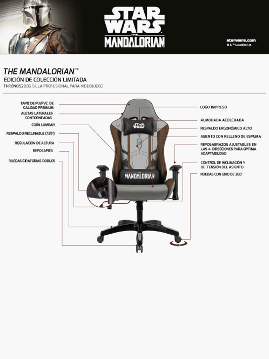 Silla Gamer Mandalorian THRÓNOS200S