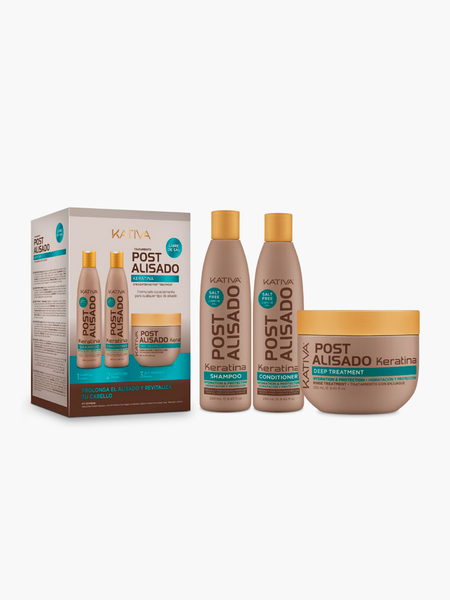 Kativa - Kit Post Alisado Shampoo + Acondicionador + Tratamiento