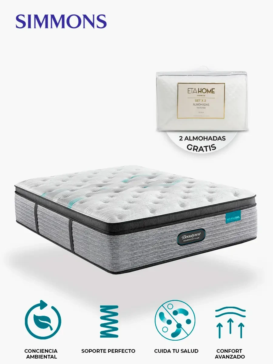 Colchón Simmons 2 ½ Plazas Harmony Soft Pillow Top