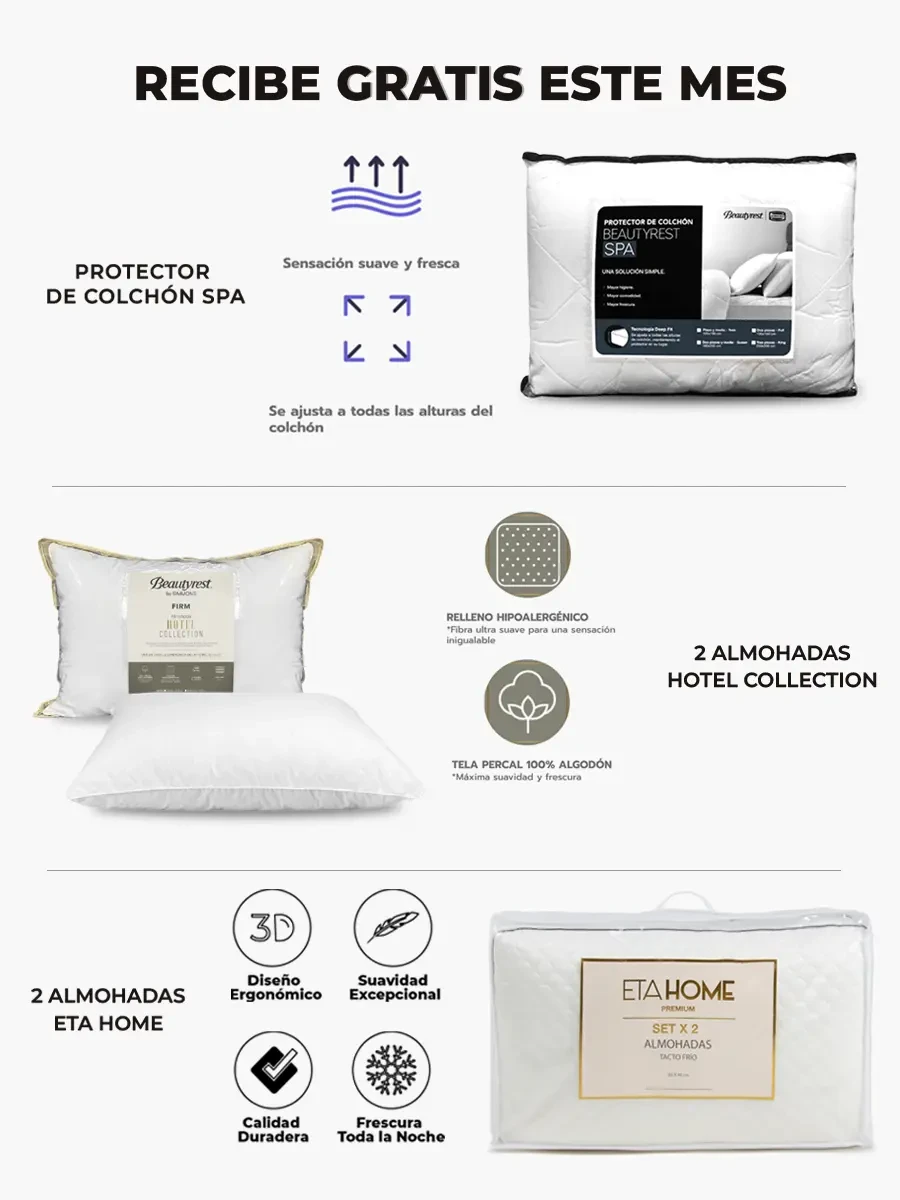 Colchón Simmons 2 ½ Plazas Harmony Soft Pillow Top