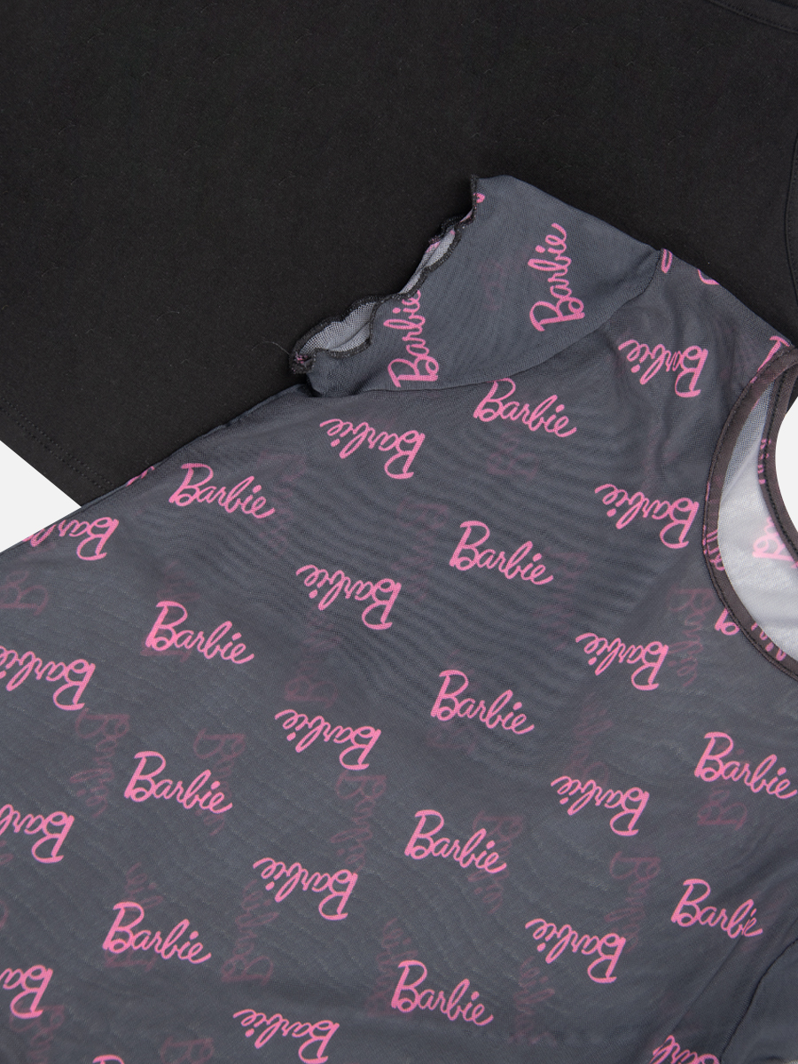 Camiseta Barbie Mesh + Top - Escolar
