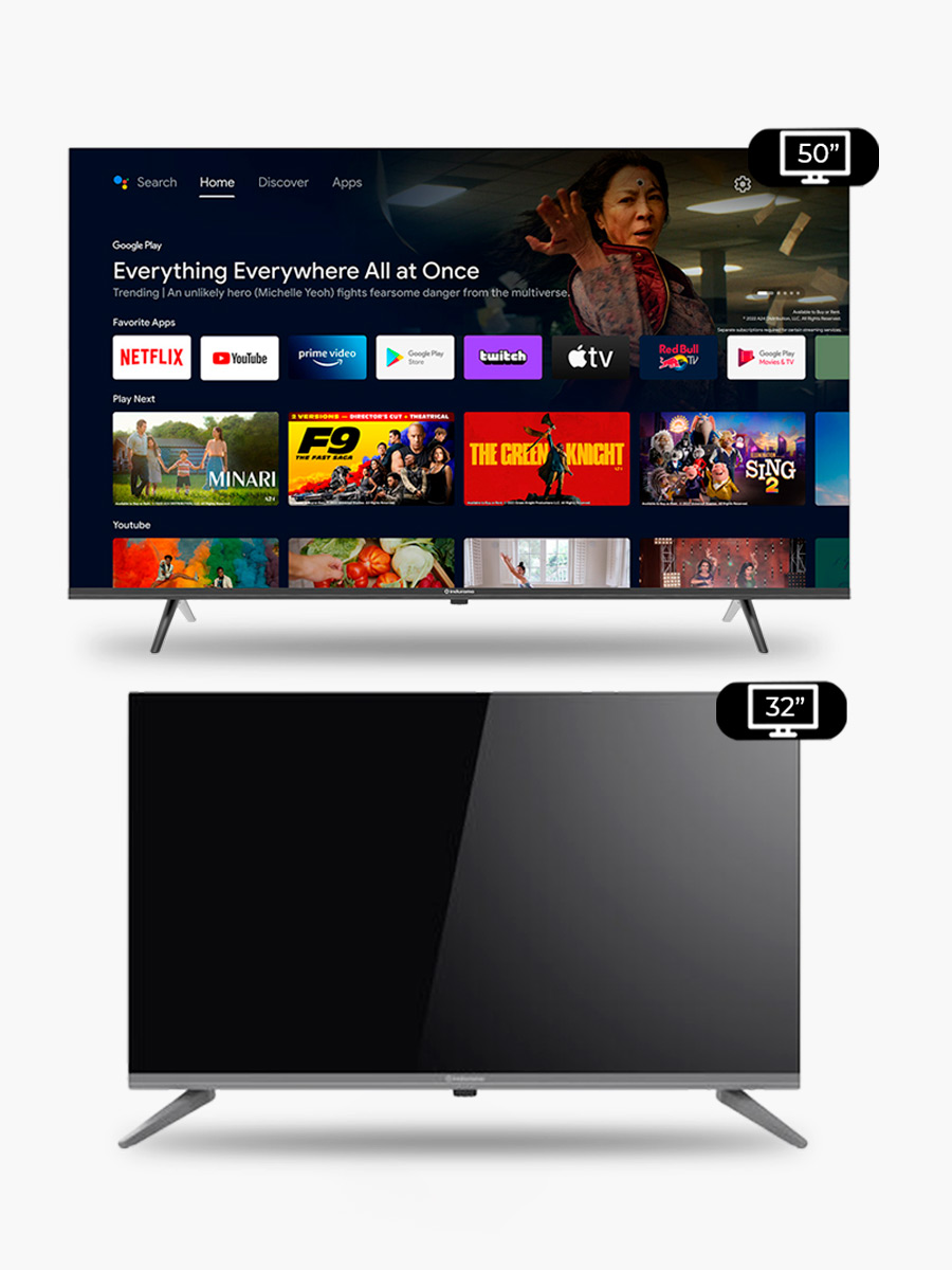 Combo Indurama Smart TV 50" + Smart Tv 32" Android 11