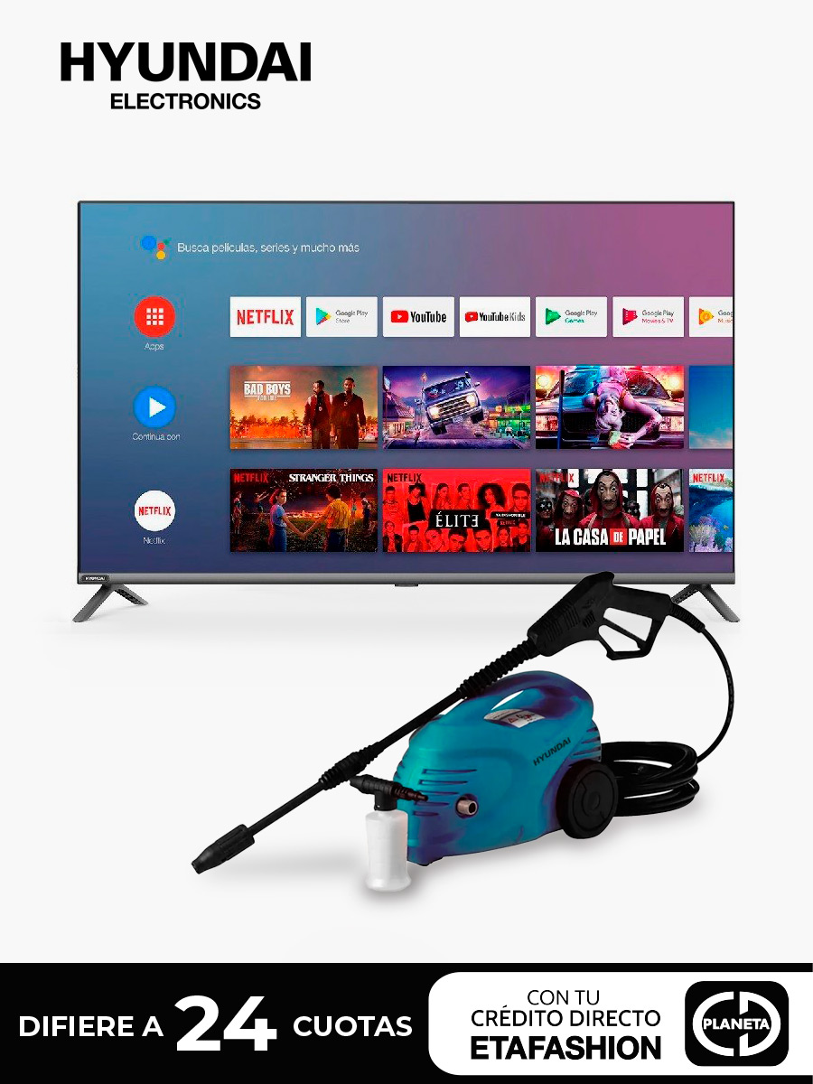 Combo Hyundai Smart Tv 40" + Hidrolavadora 805H