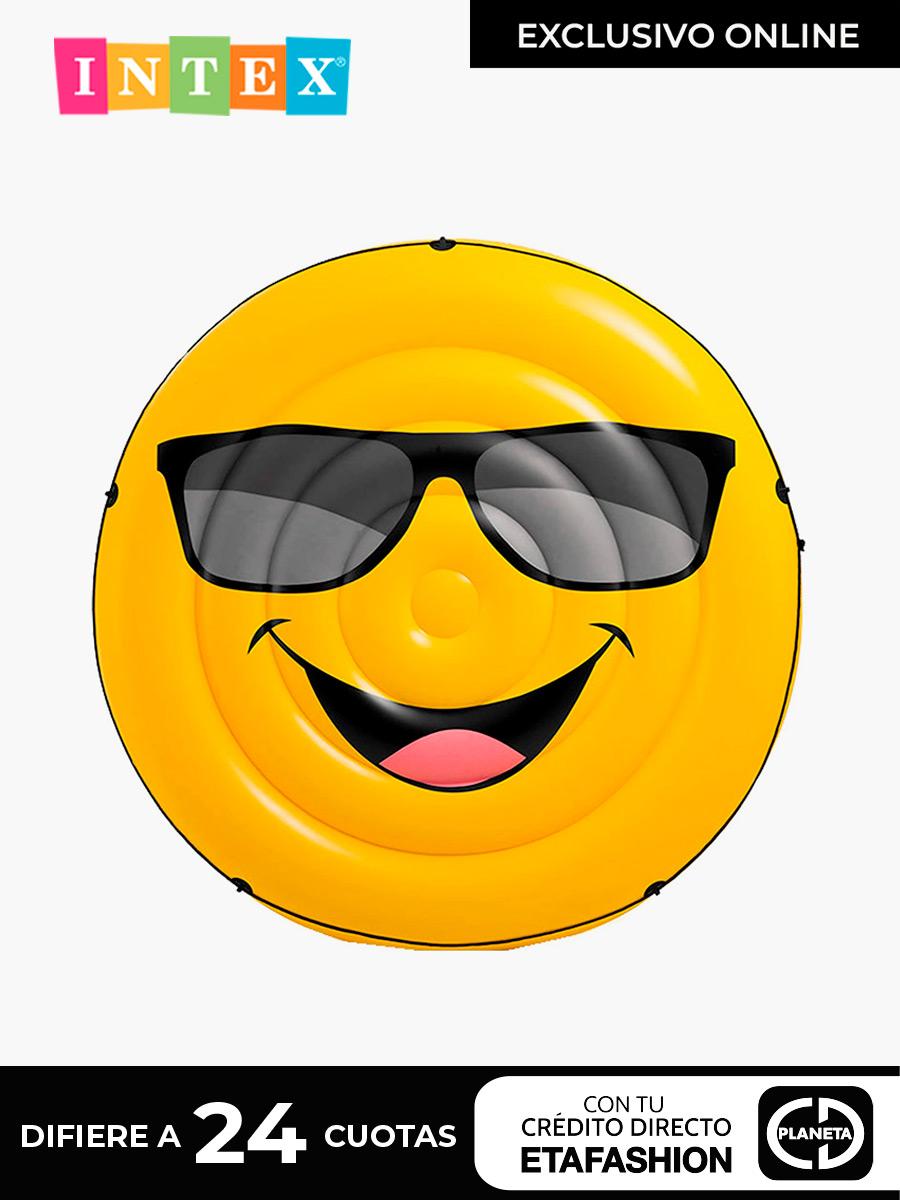 Flotador Inflable Intex Isla Diseño Emoji con gafas de sol