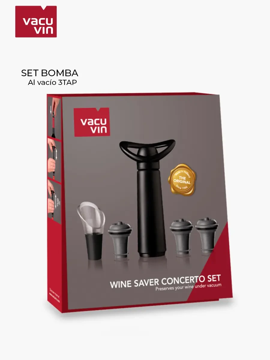 Bomba al Vacío Vacu Vin Concerto 3 Tapones 1 Vertidor de vino / Negro