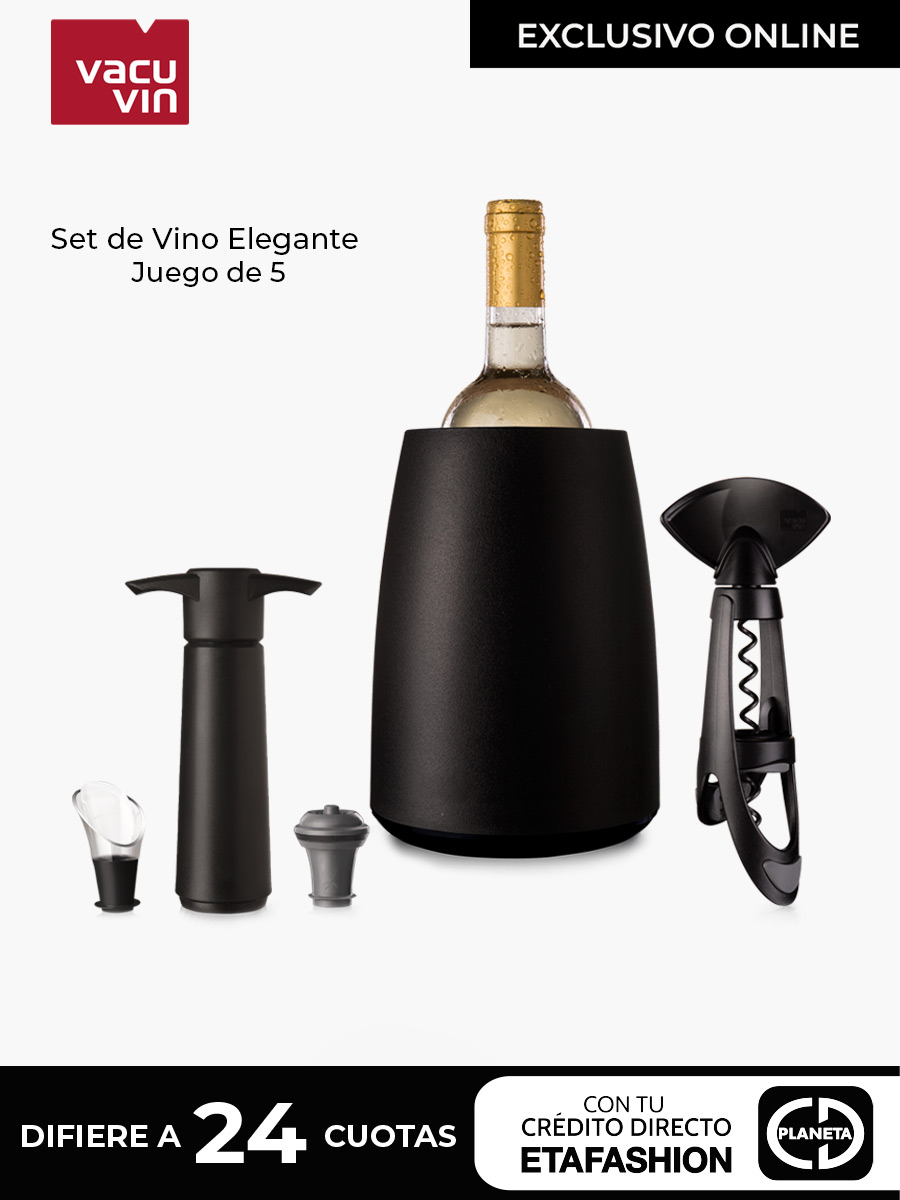 Set de Vino elegante Vacu Vin 5 Piezas / Negro