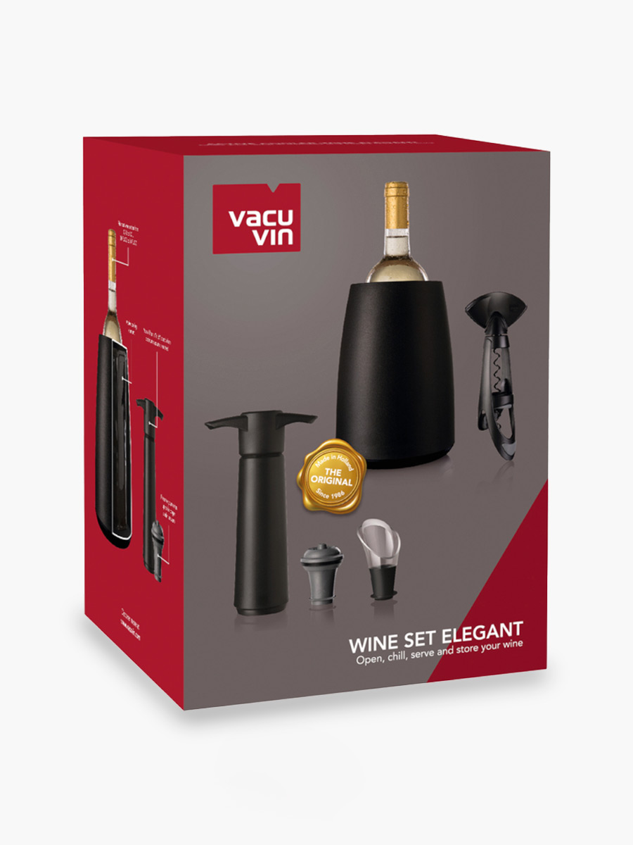 Set de Vino elegante Vacu Vin 5 Piezas / Negro