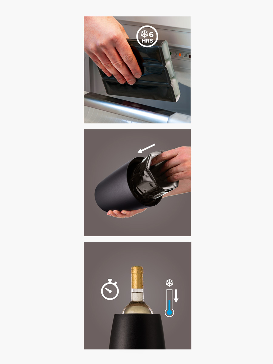 Set de Vino elegante Vacu Vin 5 Piezas / Negro