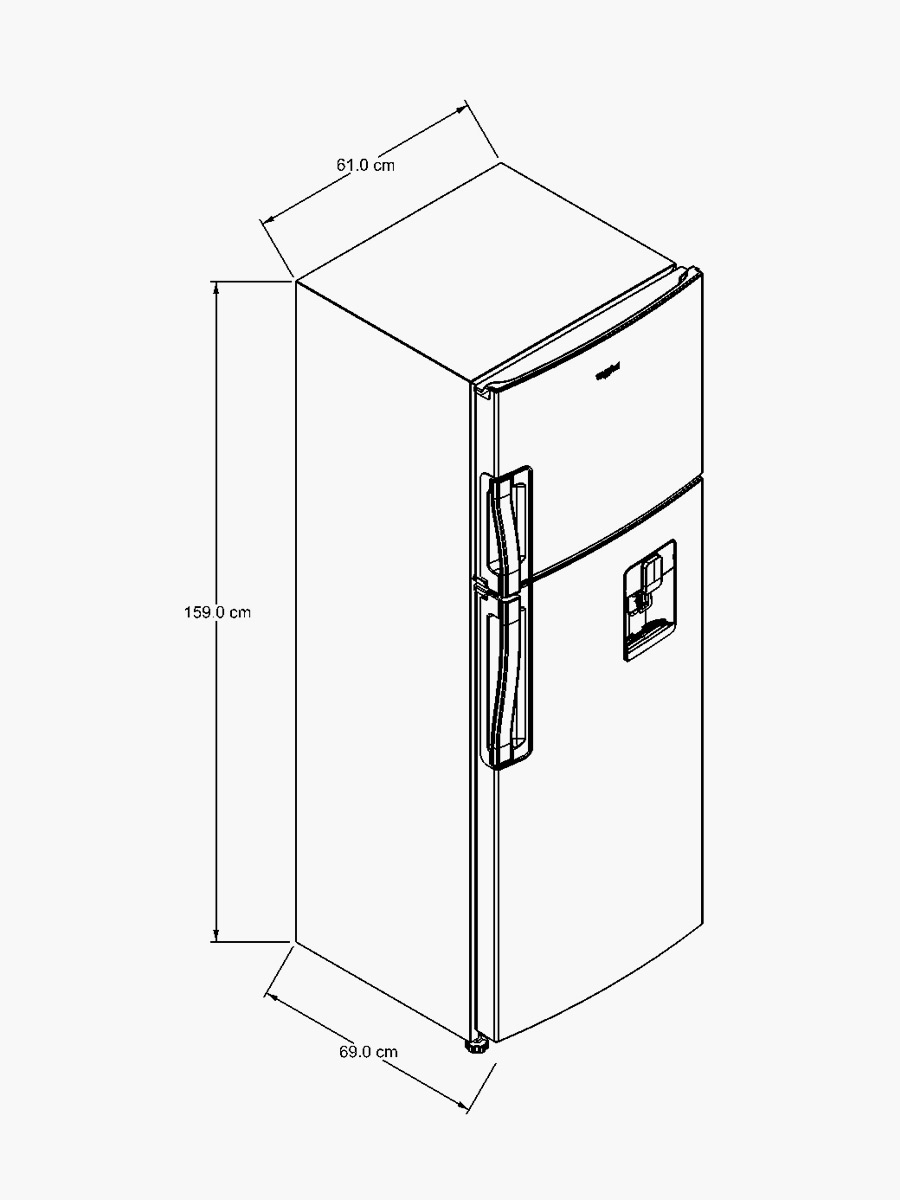 Refrigeradora Top Mount Whirlpool WRW25CKTWW / 262 Lts
