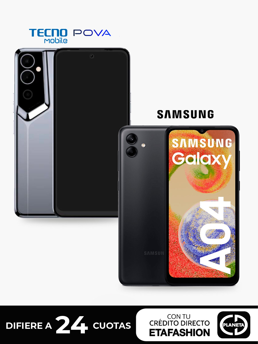 Combo Celular POVA NEO 2 - 128 GB + Celular Samsung A04 - 64 GB