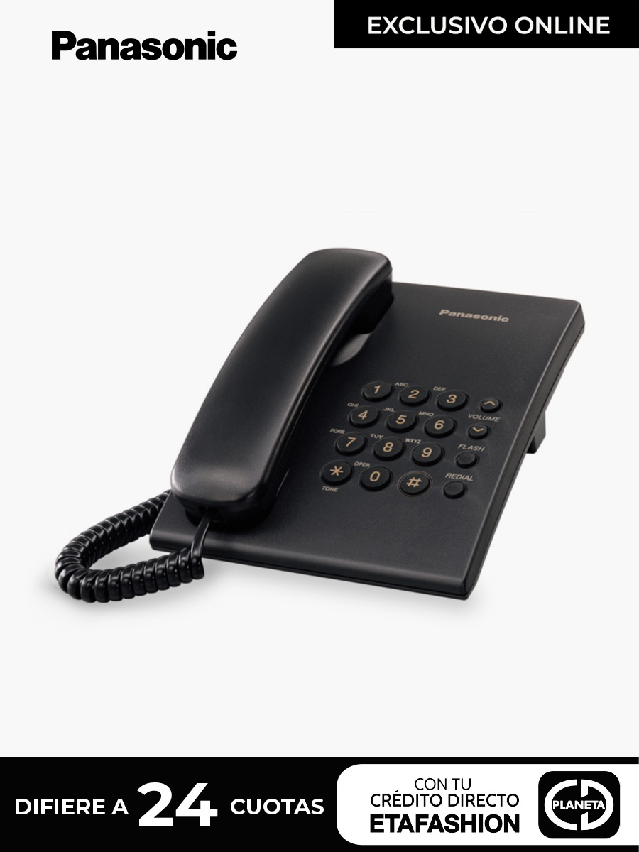 Teléfono Alámbrico Panasonic TS500LX1B / Negro