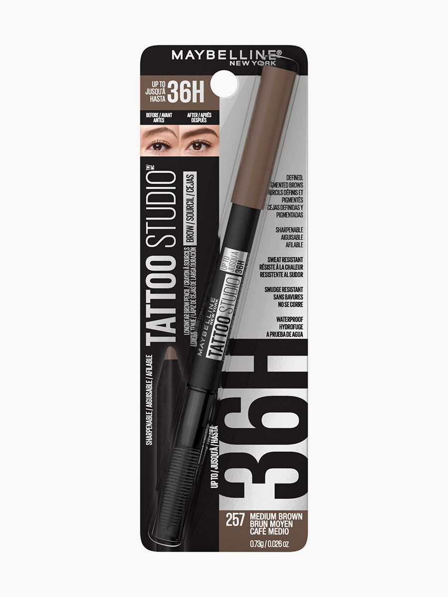 Lápiz de Cejas Maybelline NY Tattoo Studio Black Brown