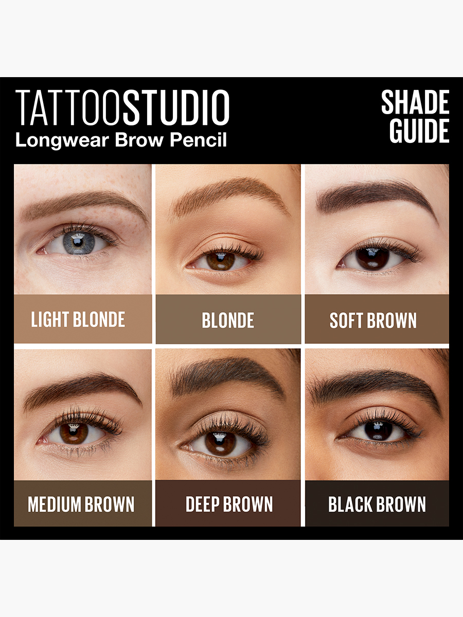 Lápiz de Cejas Maybelline NY Tattoo Studio Black Brown