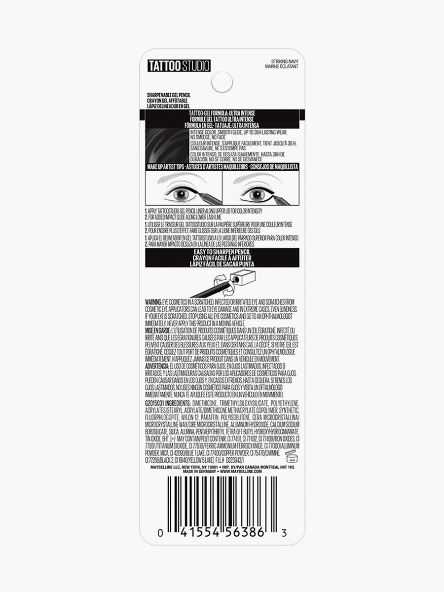 Delineador Para Ojos Maybelline NY Tattoo Studio Stricking Navy