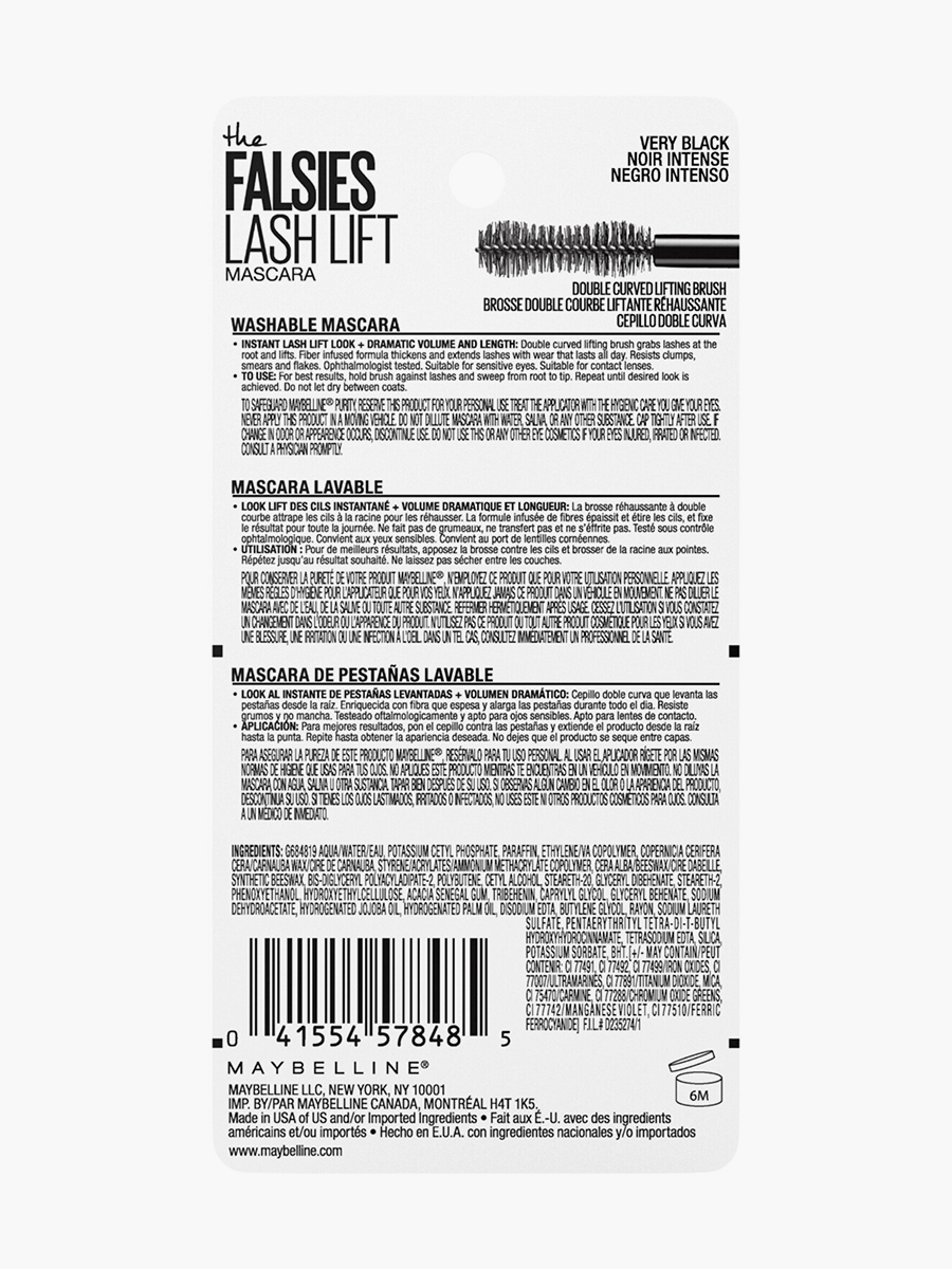 Rimel Maybelline NY The Falsies Lash Lift a Prueba de Agua