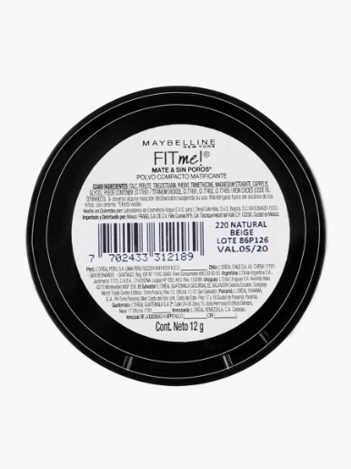 Polvo Compacto <em class="search-results-highlight">Maybelline</em> NY Mate y Sin Poros Nat Buff #230