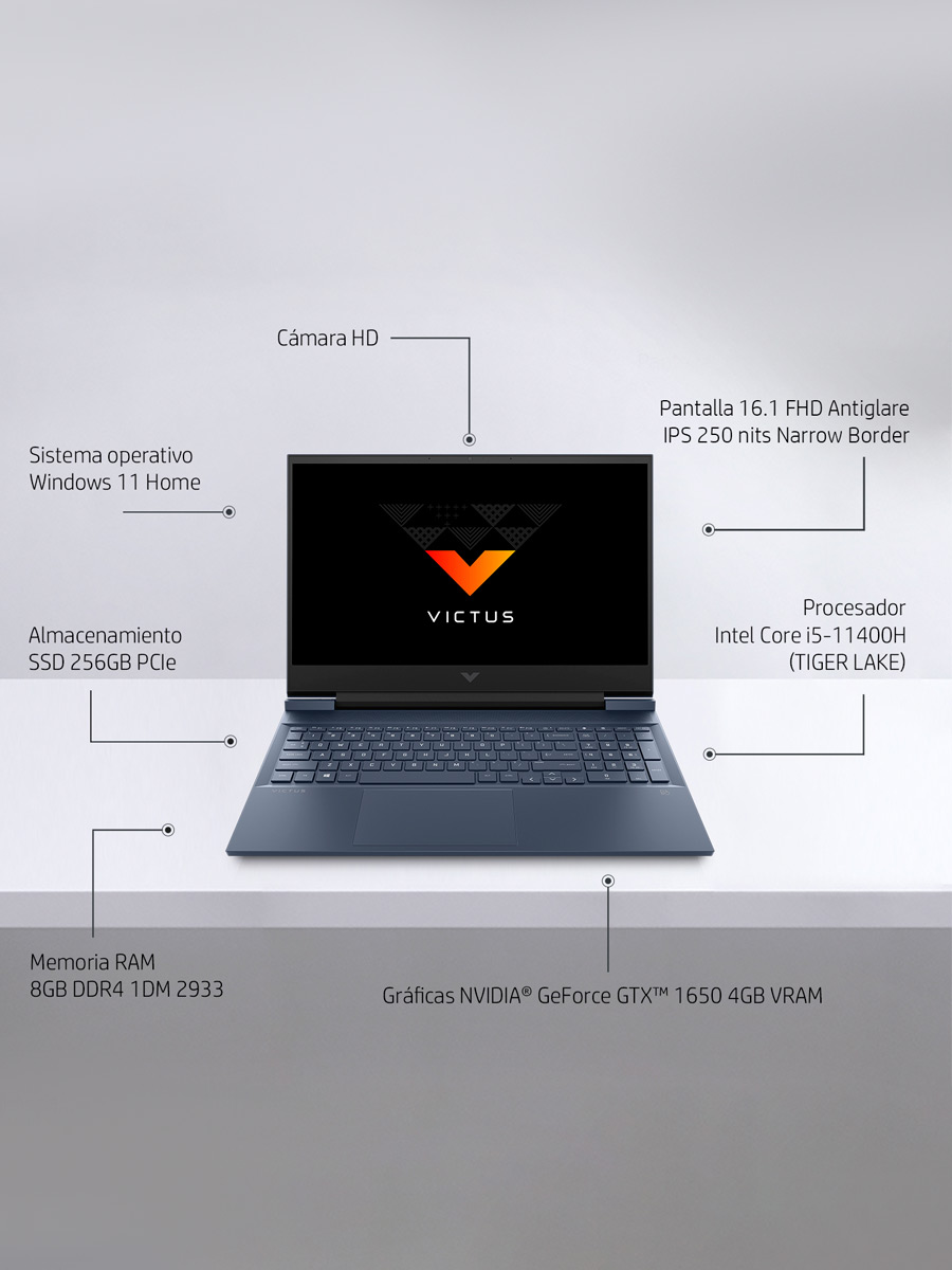 Laptop HP Gamer i5 Victus 16-d0506la/ Silver