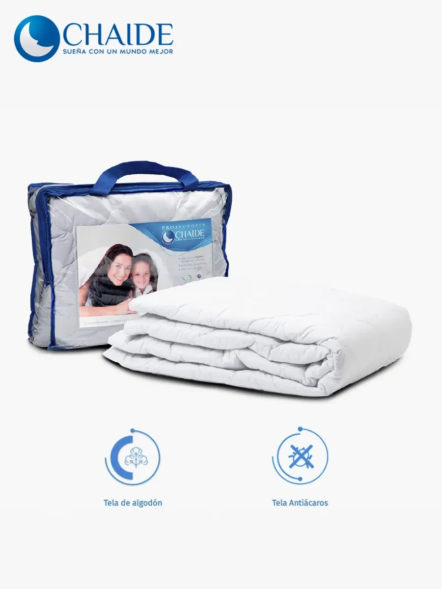 Protector de Colchón Chaide 2 Plazas Acolchado - Blanco