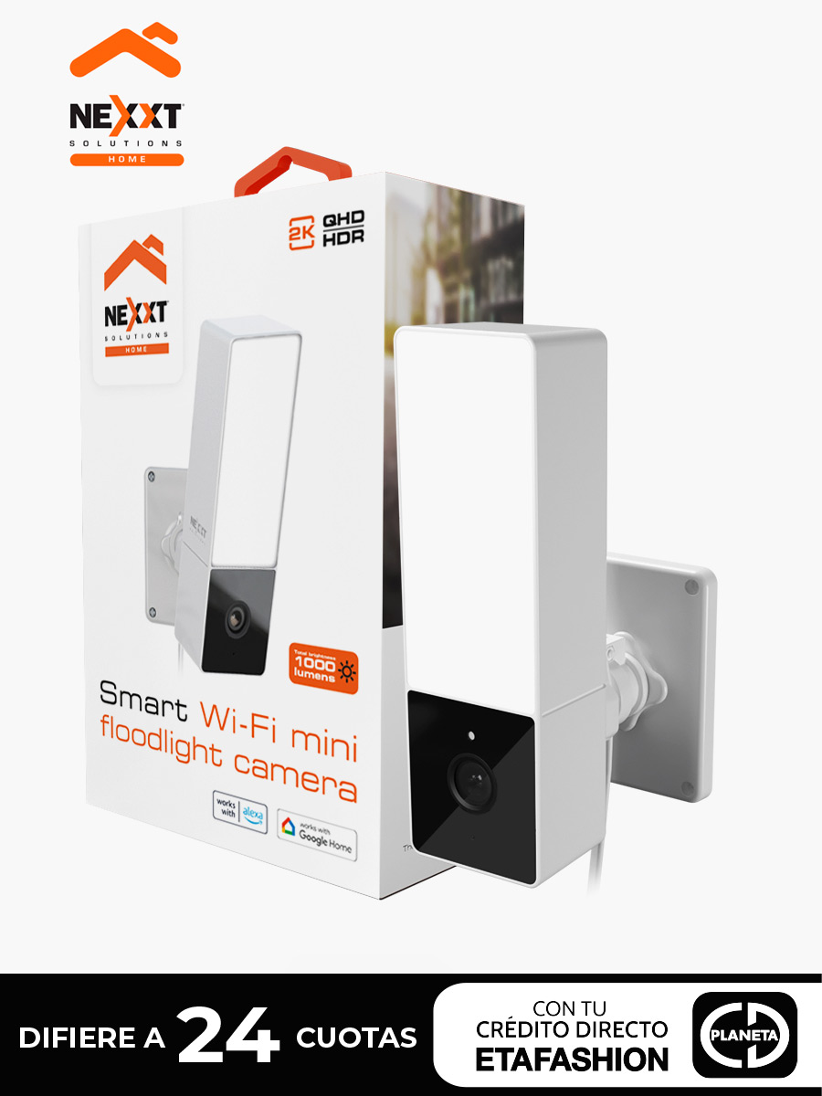Cámara Inteligente Exterior Luz Sirena Nexxt