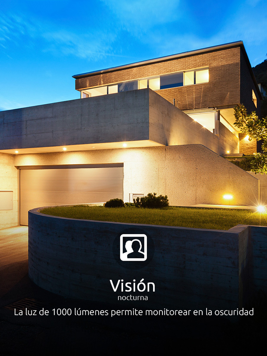 Cámara Inteligente Exterior Luz Sirena Nexxt