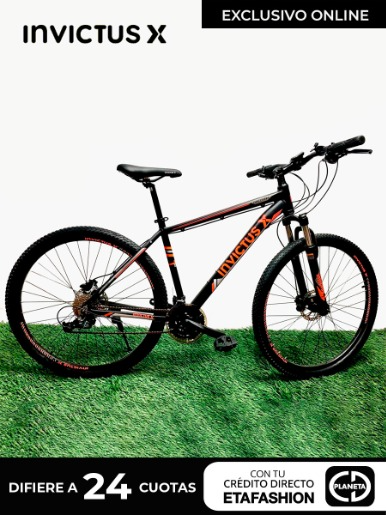 Bicicleta Invictus Aro 29 Mtb Negro/Tomate