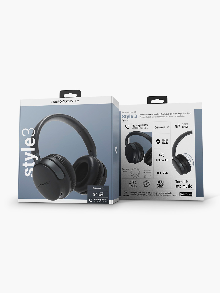 Auriculares Inalambricos Energy Sistem Style 3 / Negro