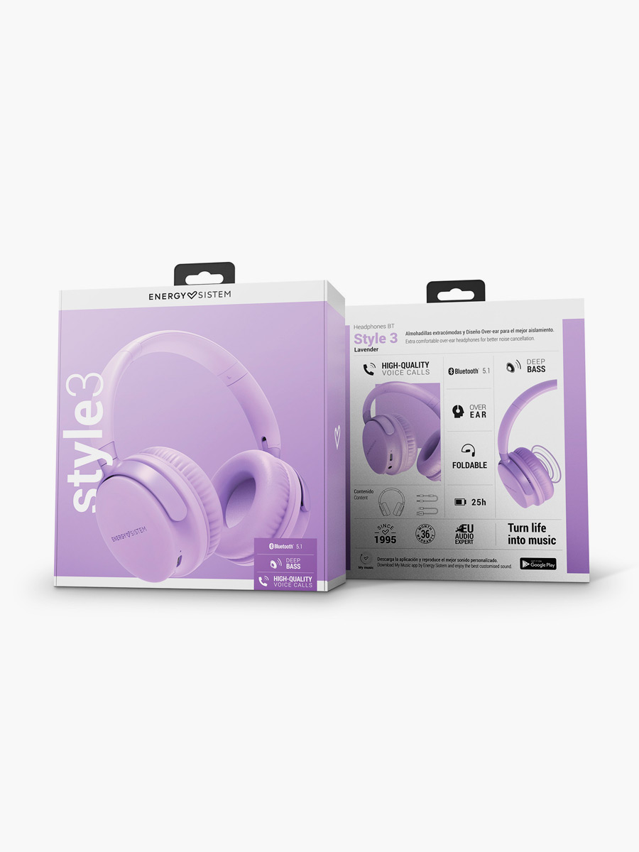 Auriculares Inalambricos Energy Sistem Style 3 / Violeta