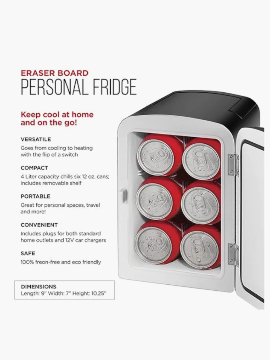 Mini Refri Chefman Portátil Puerta Pizarrón / 4 Lts