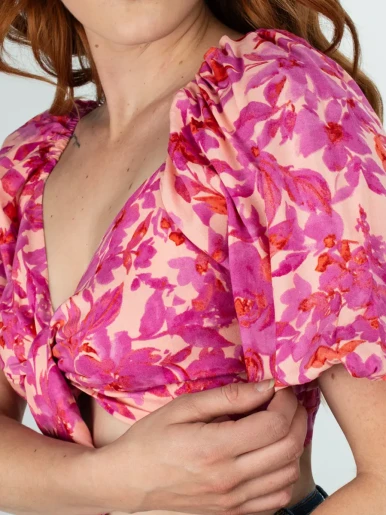 Crop Top Floreado - Taxi