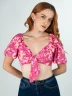 Crop Top Floreado - Taxi