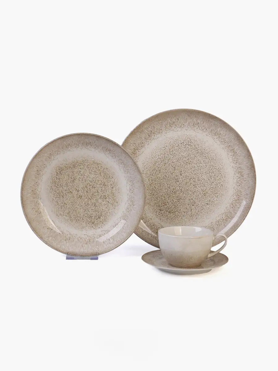 Set de Vajilla de cerámica 16 Pzs | Beige