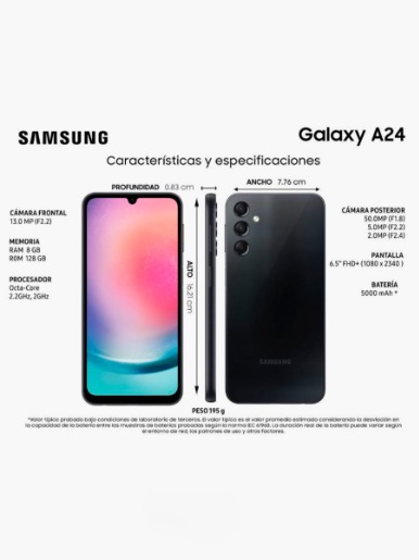 Celular Samsung A24 128GB | Negro