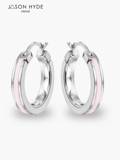 Aretes Argolla Jason Hyde Wewa  Individuales Rosa Claro | Acero Inoxidable