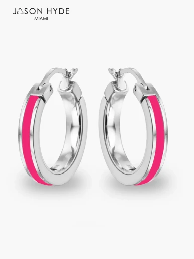 Aretes Argolla Jason Hyde Wewa  Individuales Frambuesa | Acero Inoxidable