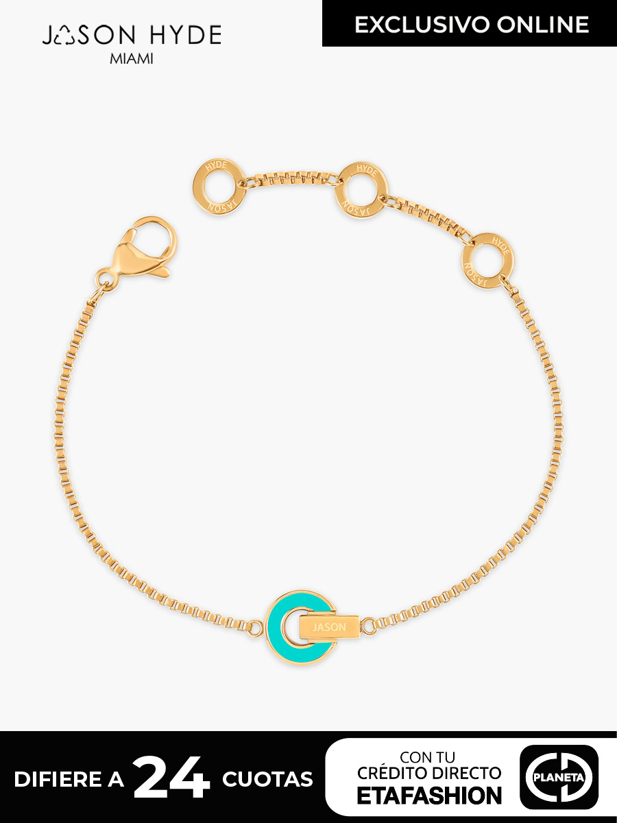 Pulsera Jason Hyde Chip Turquesa Nereida | Plata de Ley 925 / Laminado en Oro 18K