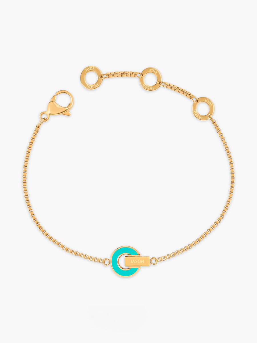 Pulsera Jason Hyde Chip Turquesa Nereida | Plata de Ley 925 / Laminado en Oro 18K