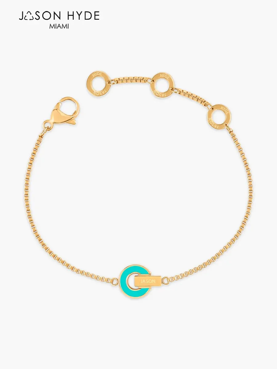 Pulsera Jason Hyde Chip Turquesa Nereida | Plata de Ley 925 / Laminado en Oro 18K