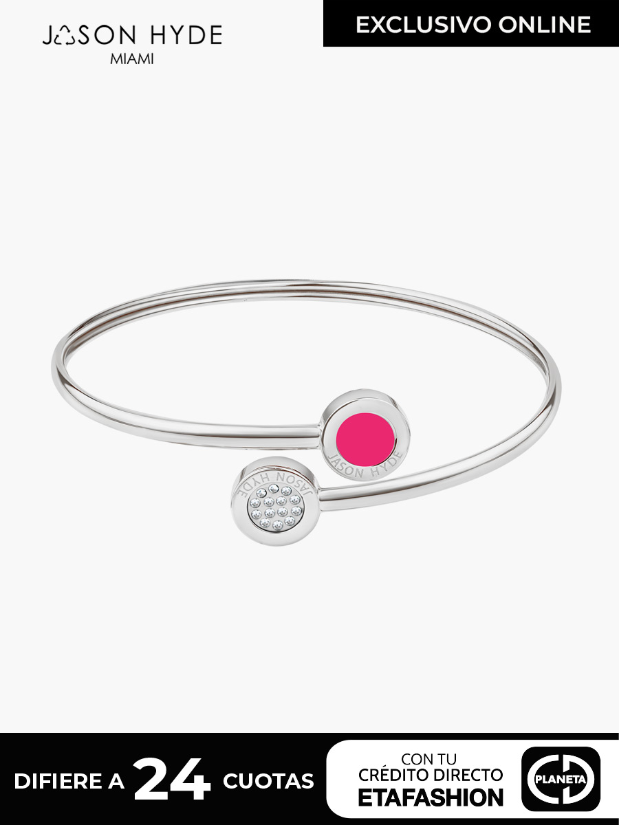 Brazalete Jason Hyde Frambuesa Océano y Chips Pave | Acero Inoxidable