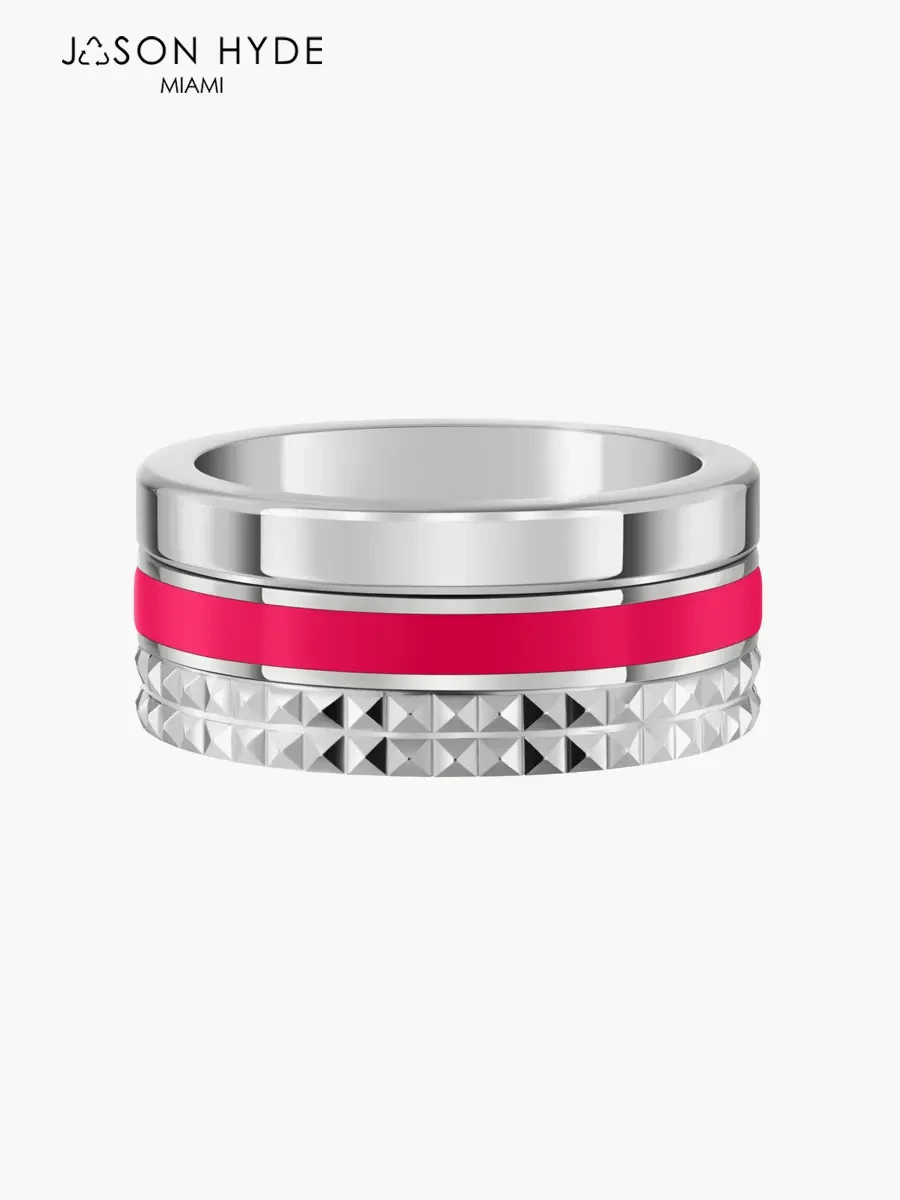 Anillo Jason Hyde Chip Frambuesa Tubo Wewa | Acero Inoxidable | Talla 7