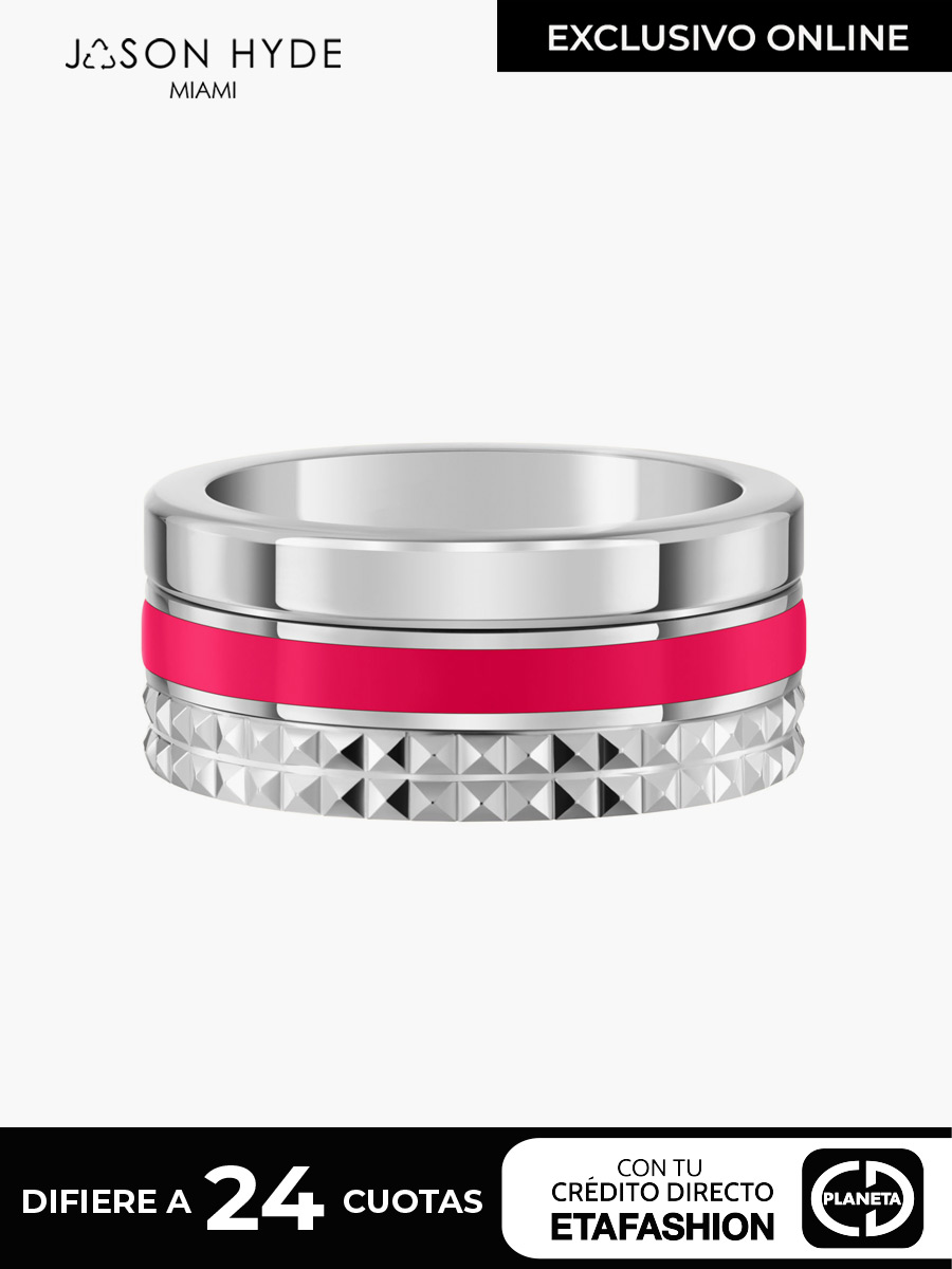 Anillo Jason Hyde Chip Frambuesa Tubo Wewa | Acero Inoxidable | Talla 8