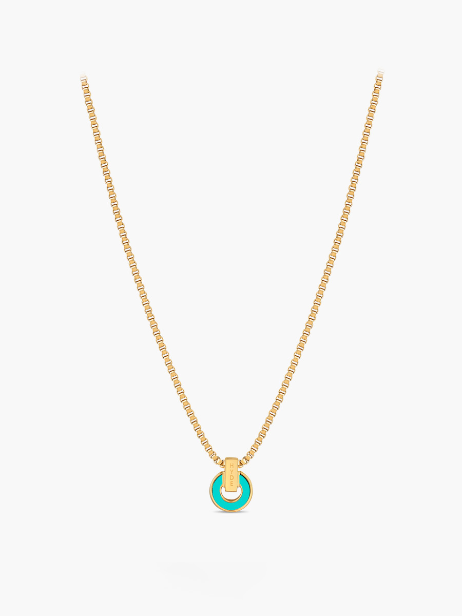 Collar Jason Hyde Chip Turquesa Nereida | Plata de Ley 925 / Baño de Oro 18K